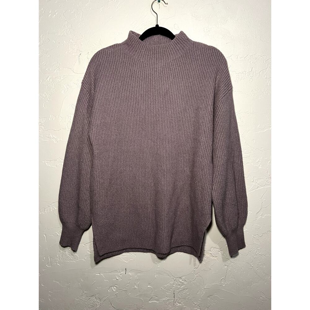 Gap purple mock neck oversized chunky knit sweater womens XS cozy capsule